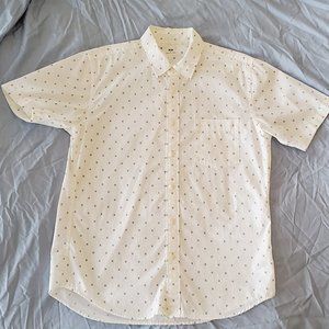 Uniqlo Men's White Star Dress Shirt SS Size M